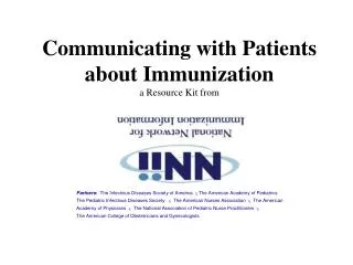 Communicating with Patients about Immunization a Resource Kit from