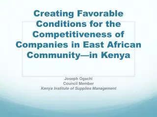 Joseph Ogachi Council Member Kenya Institute of Supplies Management