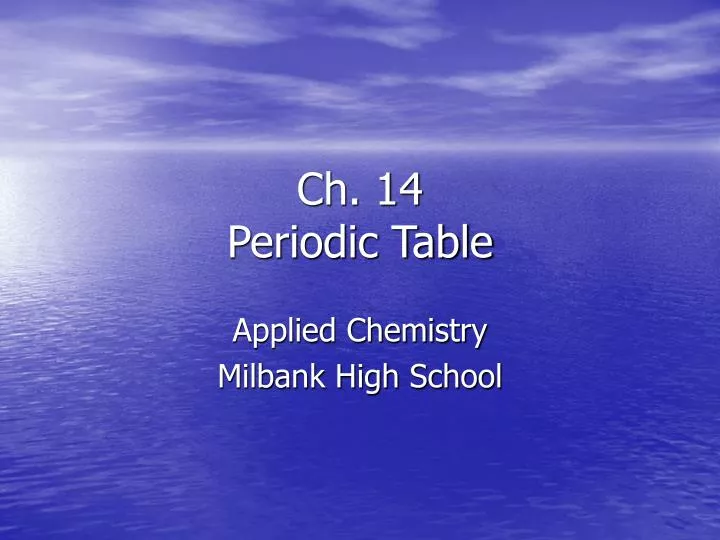 ch 14 periodic table