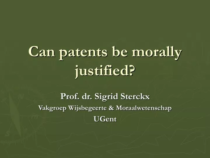 can patents be morally justified