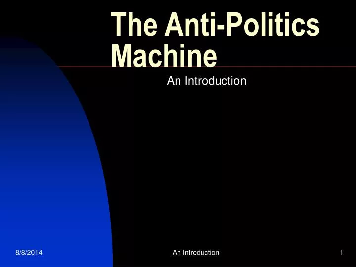 the anti politics machine