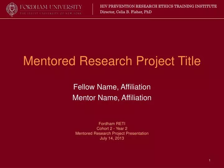 mentored research project title
