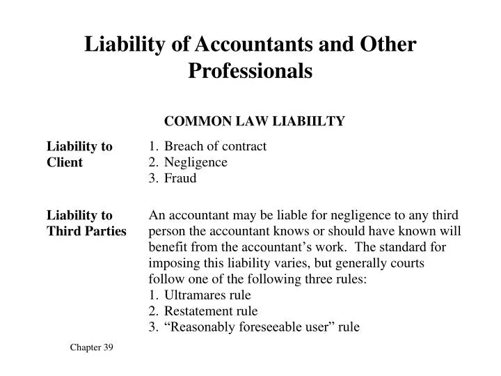 liability of accountants and other professionals