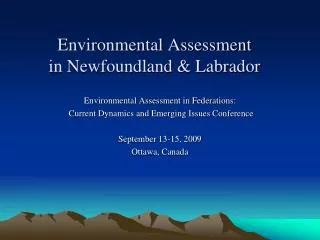 environmental assessment in newfoundland labrador