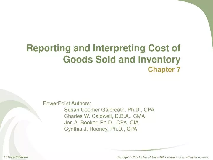 reporting and interpreting cost of goods sold and inventory