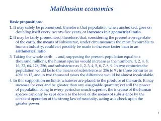 Malthusian economics