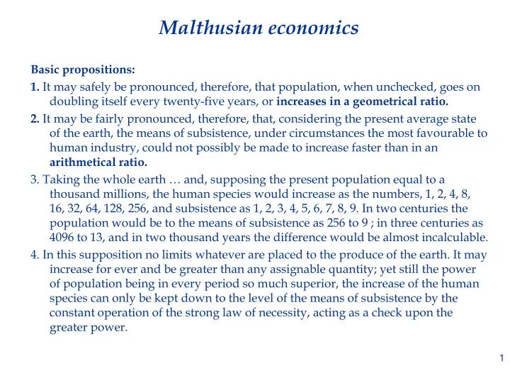 malthusian economics