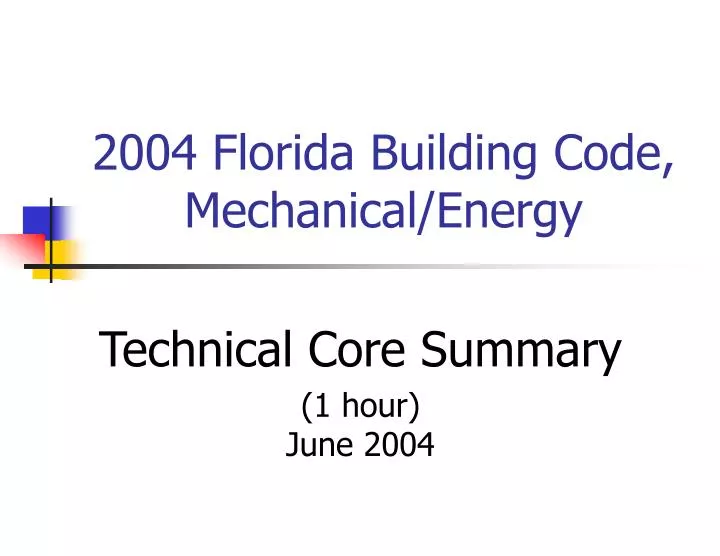 2004 florida building code mechanical energy