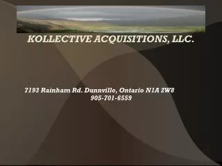 KOLLECTIVE ACQUISITIONS, LLC.