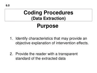 Coding Procedures (Data Extraction)