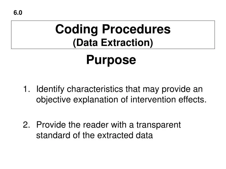 coding procedures data extraction