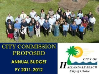 CITY COMMISSION PROPOSED ANNUAL BUDGET FY 2011-2012