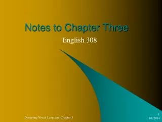 Notes to Chapter Three