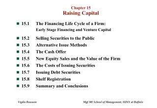 Chapter 15 Raising Capital