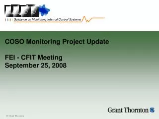 COSO Monitoring Project Update FEI - CFIT Meeting September 25, 2008