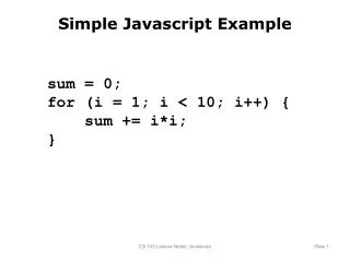 Simple Javascript Example