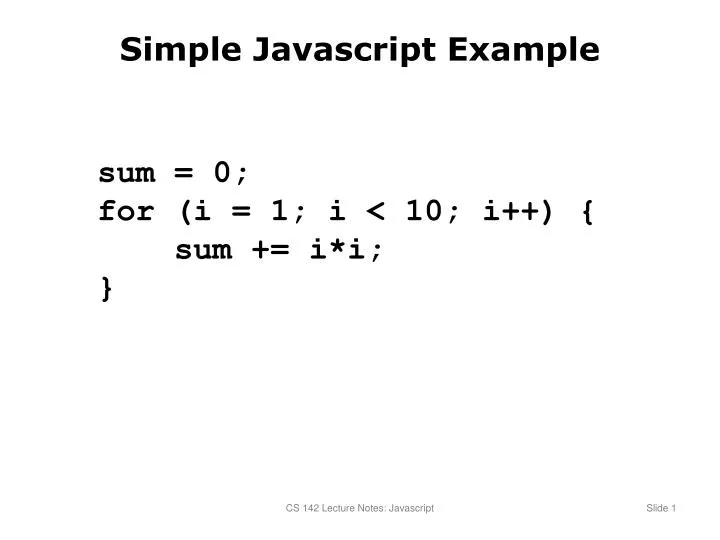 simple javascript example