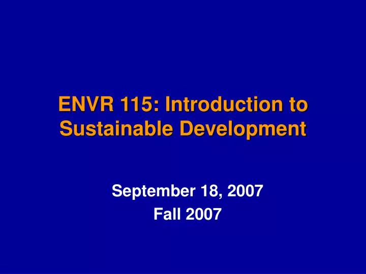 envr 115 introduction to sustainable development