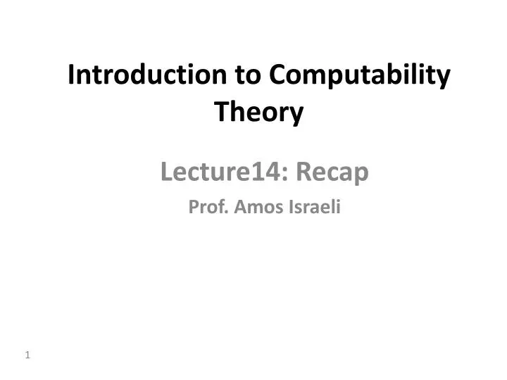 introduction to computability theory