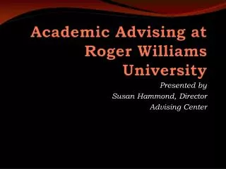 Academic Advising at Roger Williams University