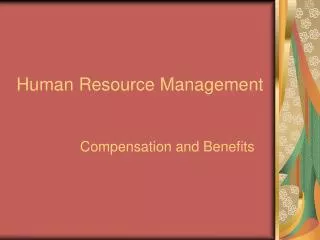 Human Resource Management