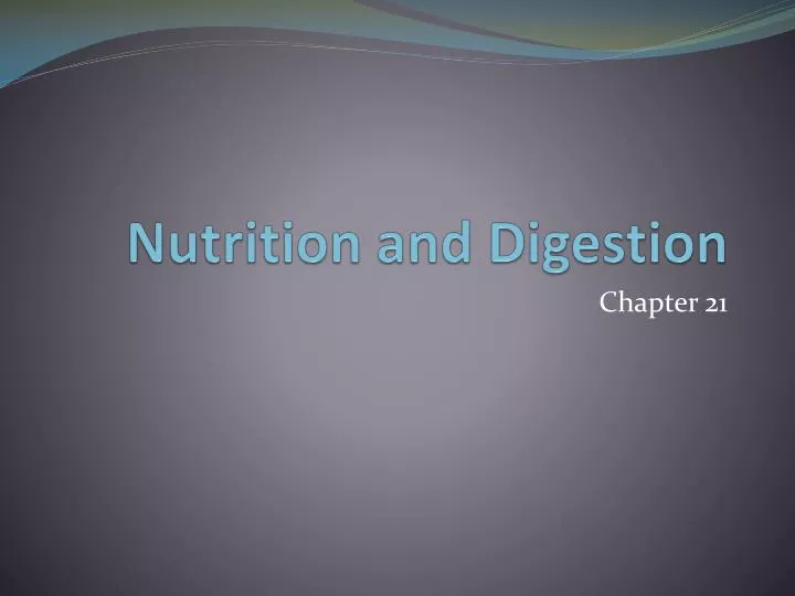 nutrition and digestion
