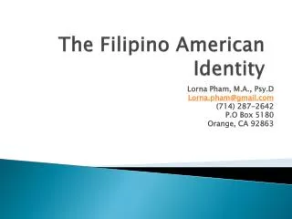 The Filipino American Identity