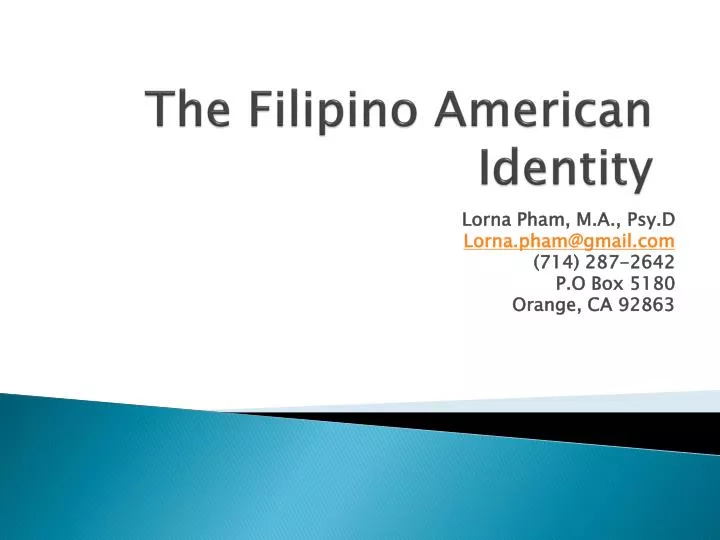 the filipino american identity