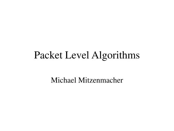 packet level algorithms