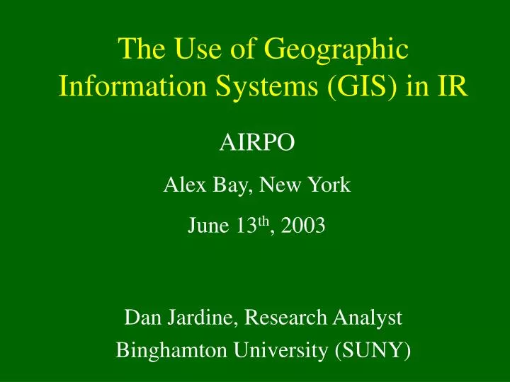 the use of geographic information systems gis in ir