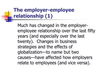 The employer-employee relationship (1)