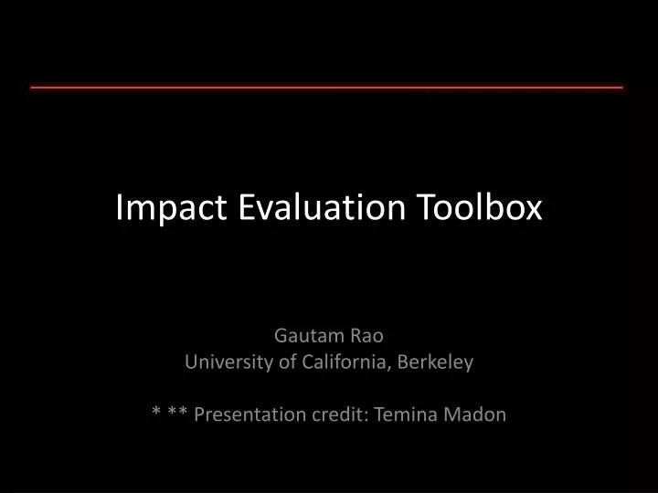 impact evaluation toolbox