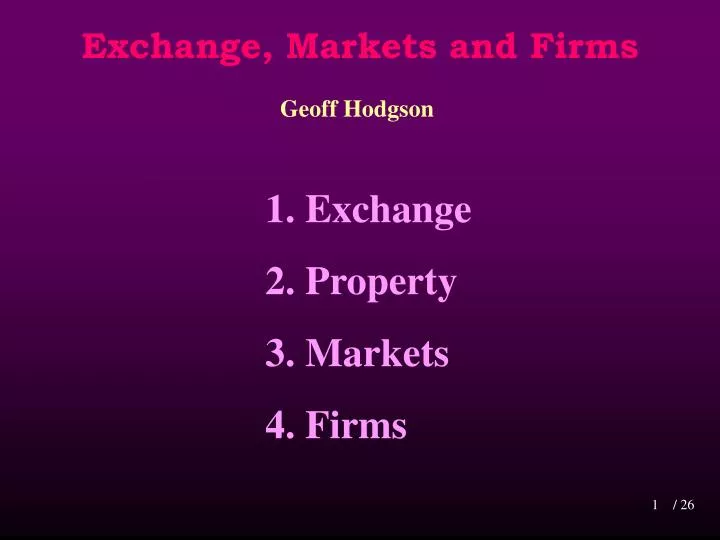 exchange markets and firms