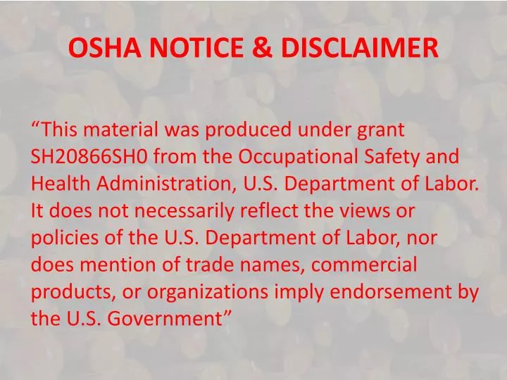 osha notice disclaimer