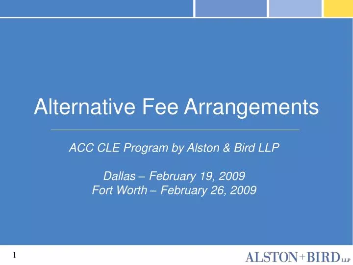alternative fee arrangements