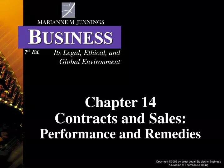 chapter 14 contracts and sales performance and remedies