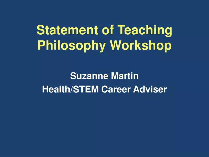 statement of teaching philosophy workshop