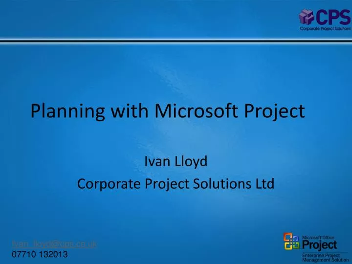 planning with microsoft project