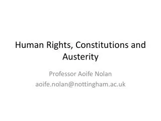 Human Rights , Constitutions and Austerity