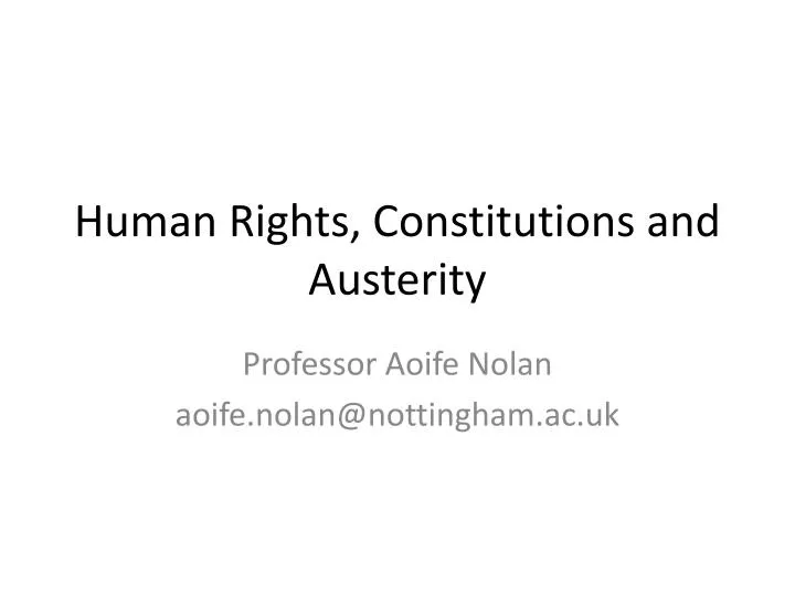 human rights constitutions and austerity