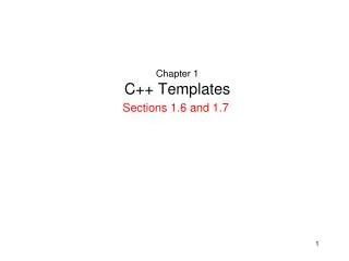 Chapter 1 C++ Templates