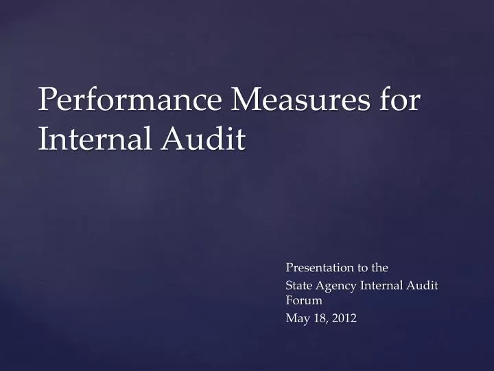 performance measures for internal audit