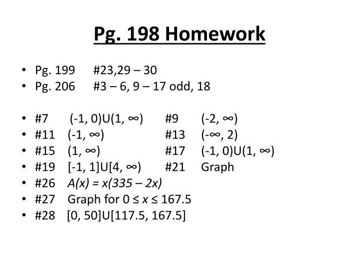 pg 198 homework