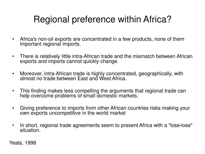 regional preference within africa