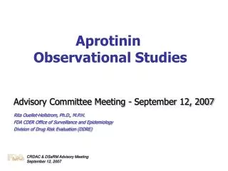 Aprotinin Observational Studies