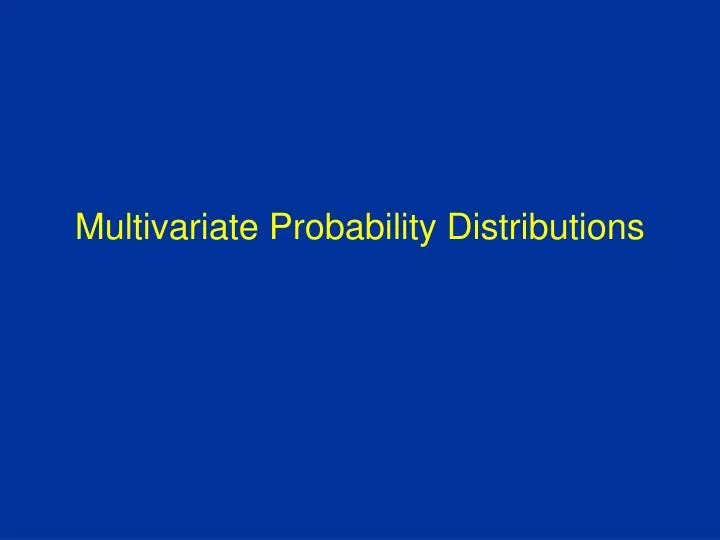 multivariate probability distributions