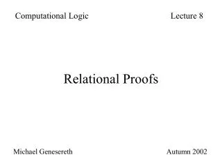 Relational Proofs