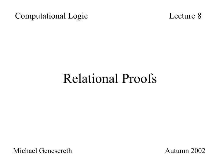 relational proofs