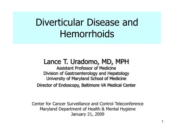 diverticular disease and hemorrhoids