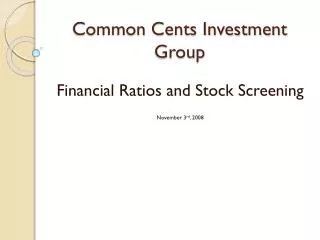 common cents investment group